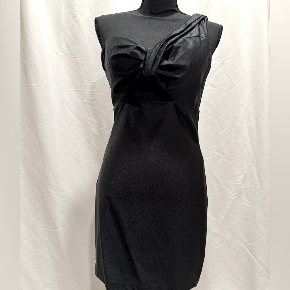 One shoulder satin mini dress